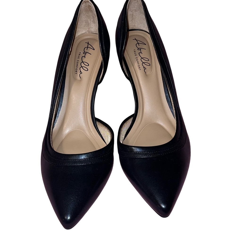 Abella Satine Black Pointed Toe d'Orsay Pumps True Comfort Heels Womens 9M
